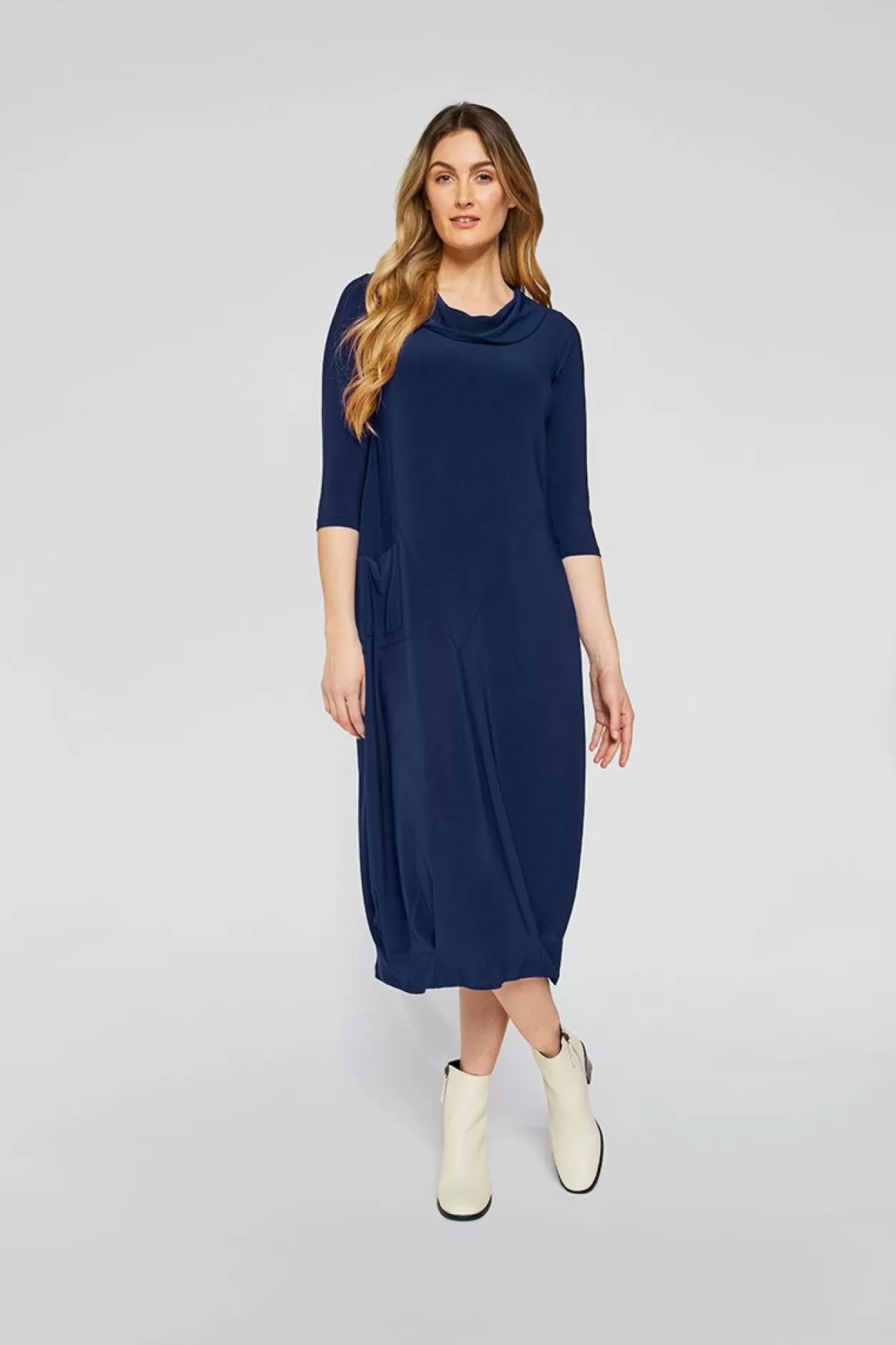 Women Sympli Angle Seam Pleat Hem Dress