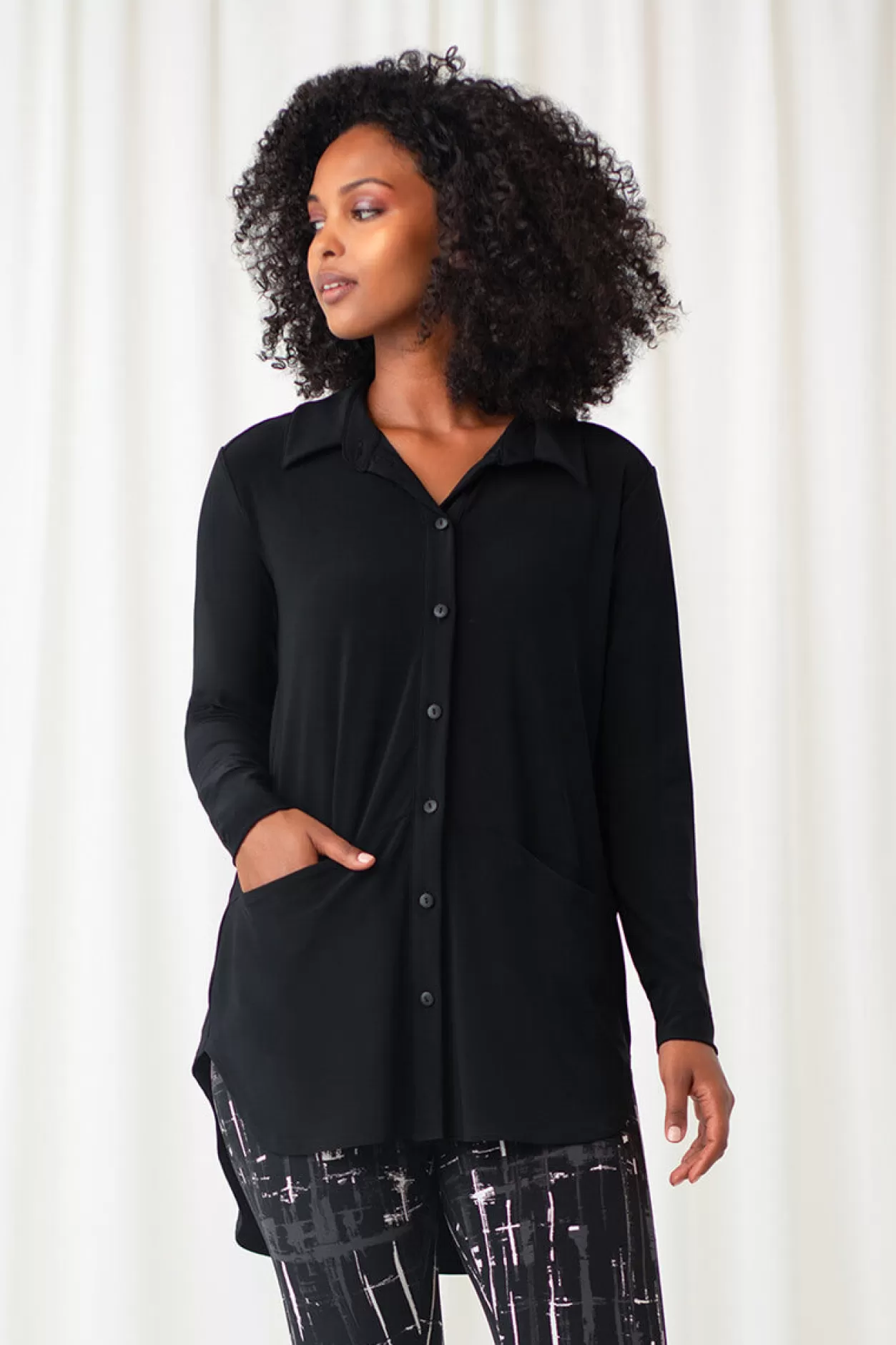 Women Sympli Angled Pocket Shirt