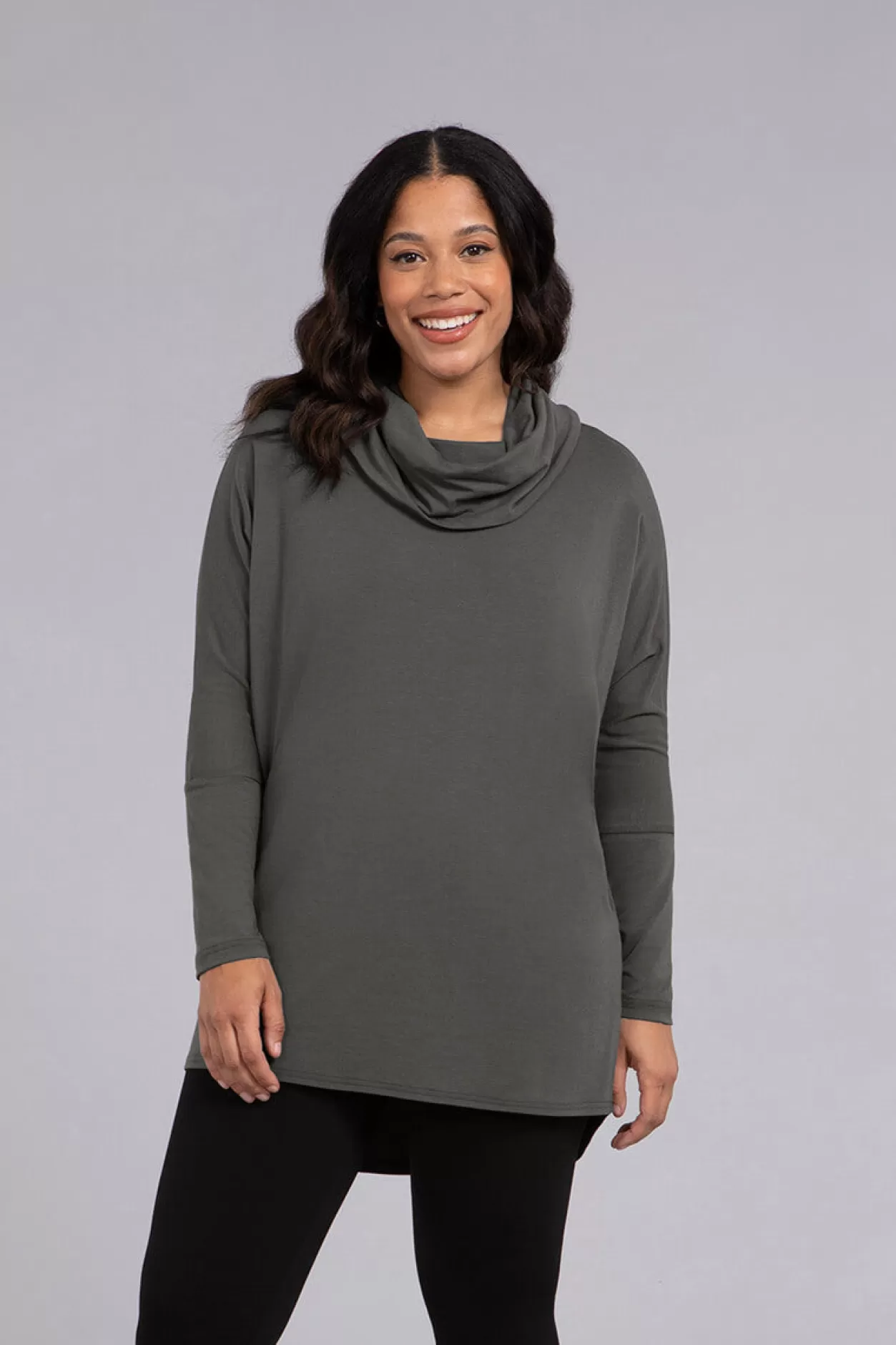 Women Sympli Bamboo Cotton Nu Cinch Cowl Tunic