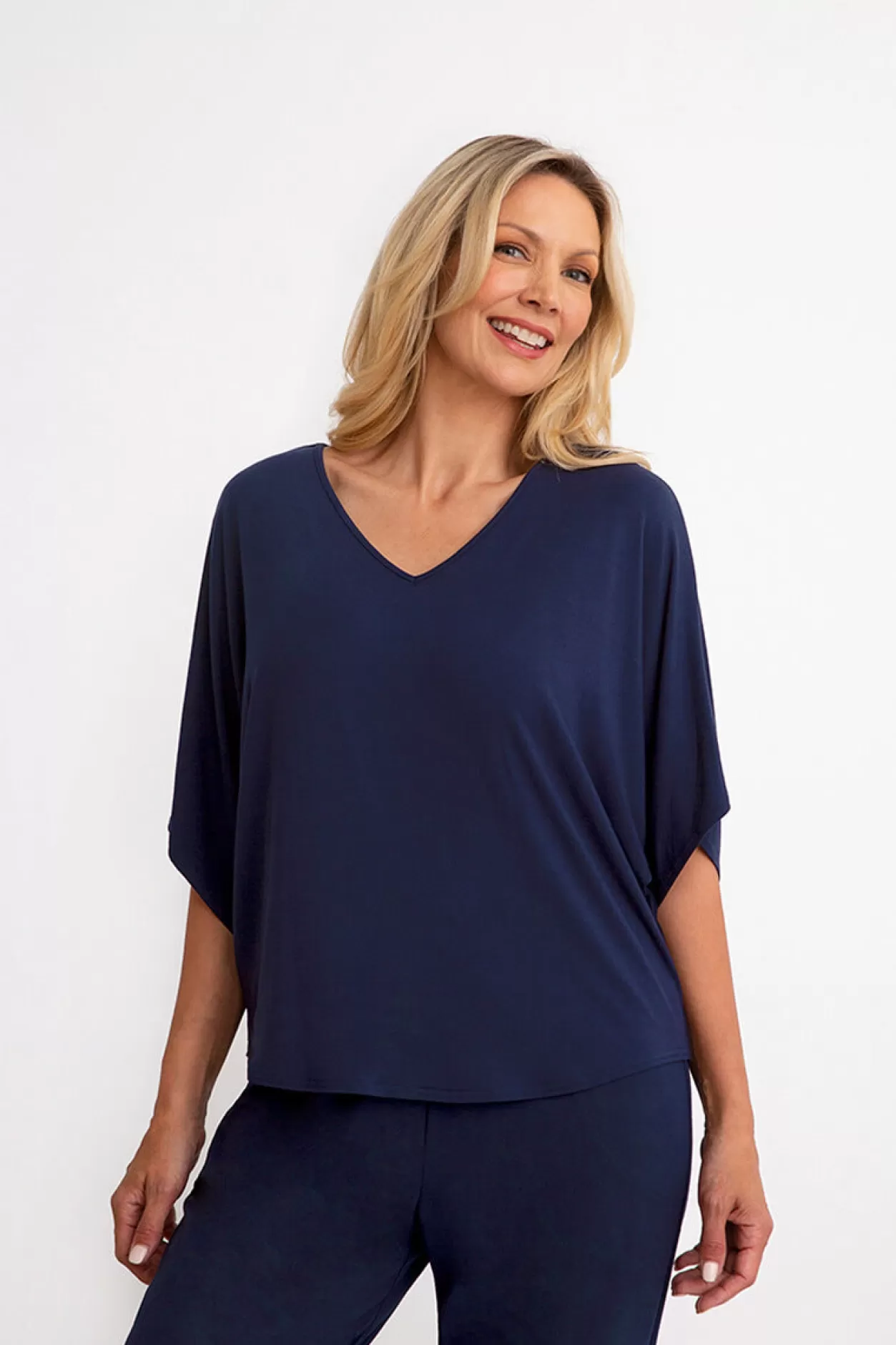 Women Sympli Bamboo V-Neck Dolman Top