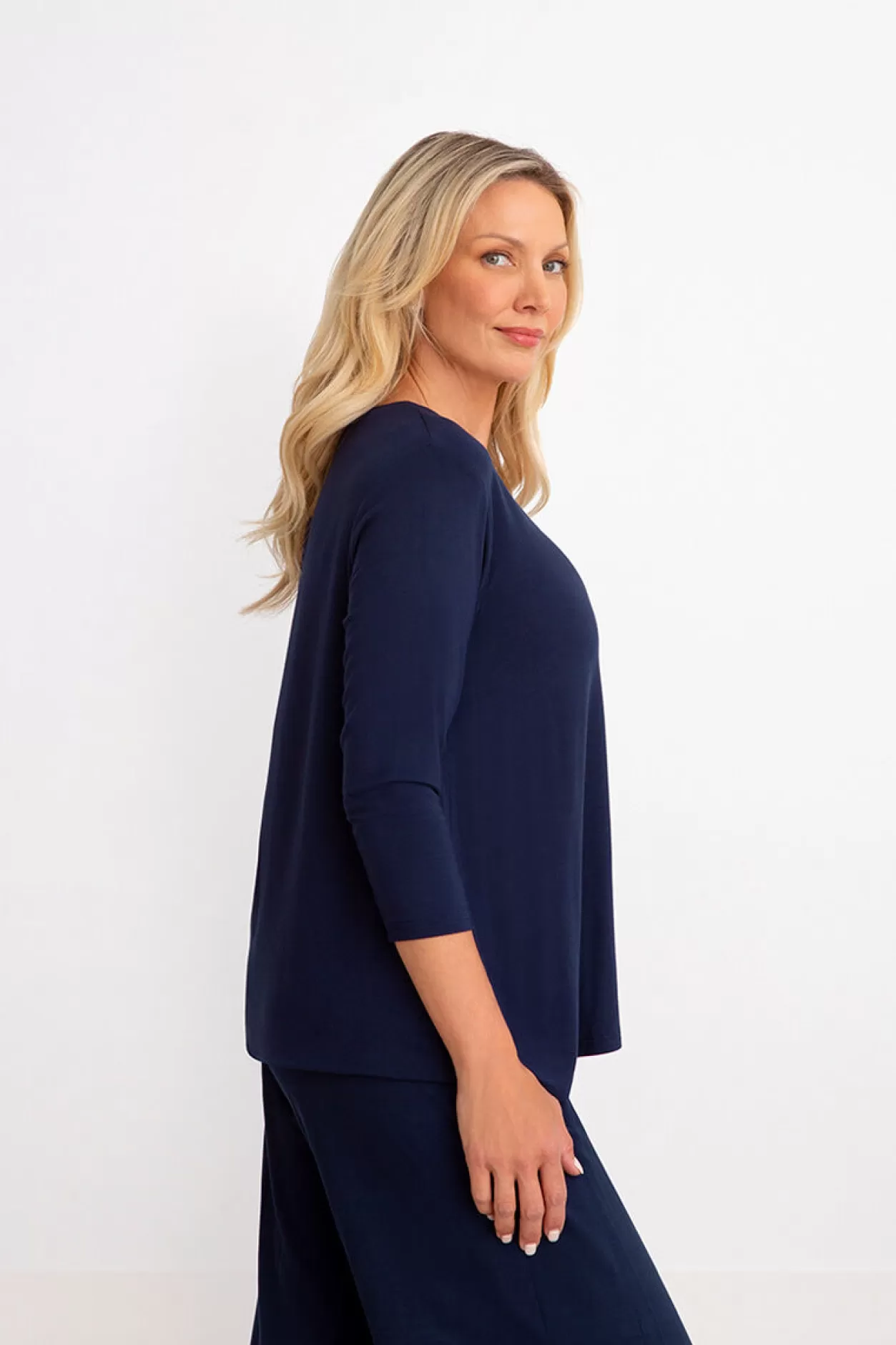 Women Sympli Bamboo V-Neck Trapeze T