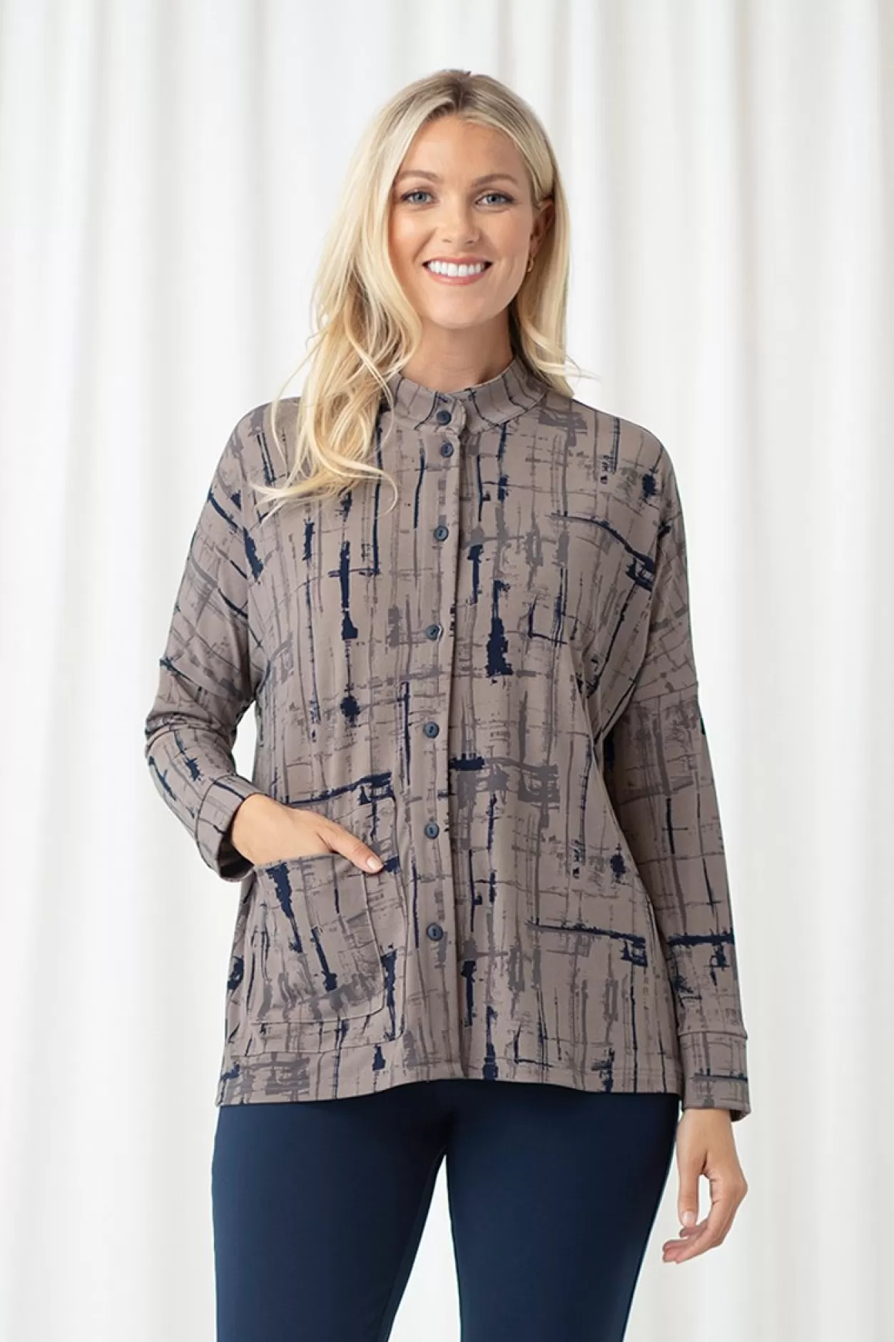 Women Sympli Boxy Pocket Shirt