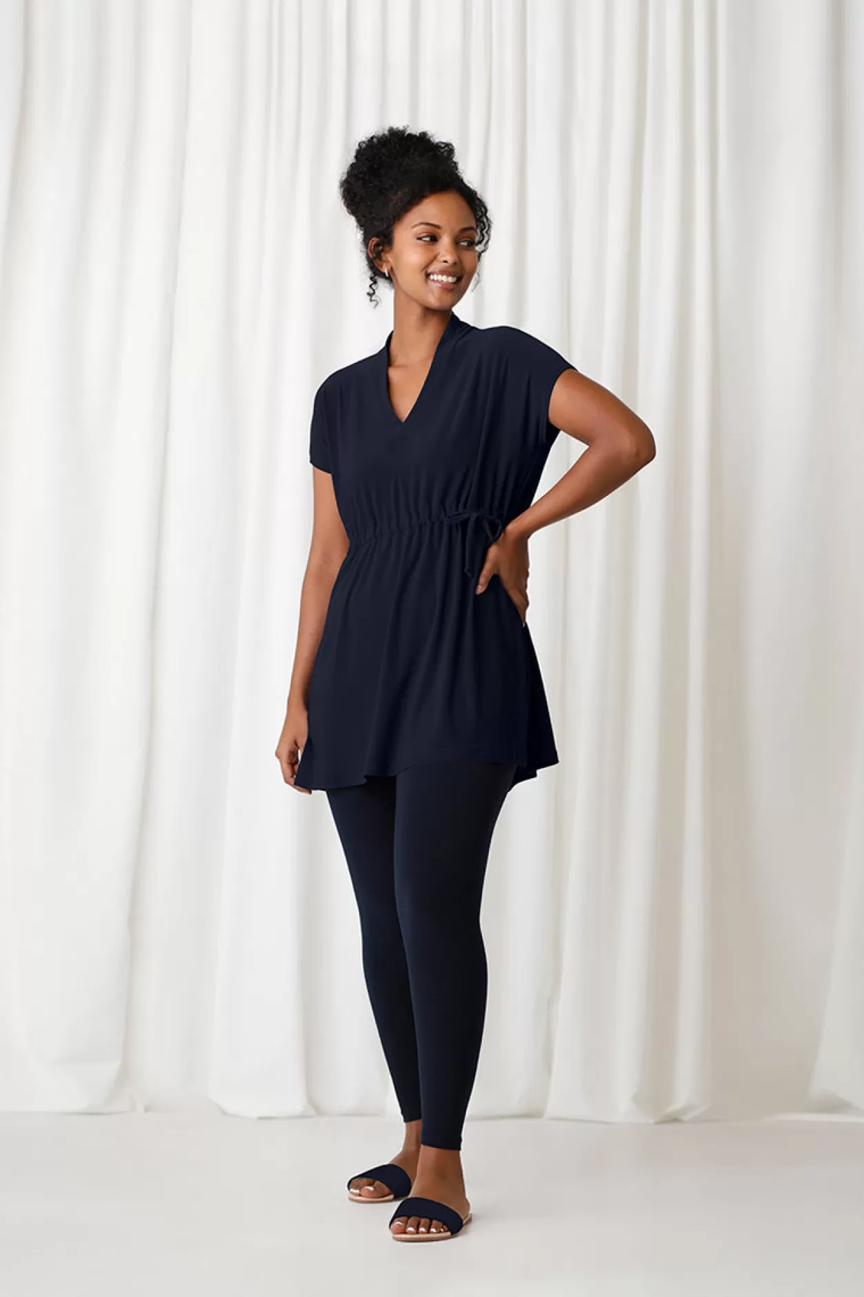 Women Sympli Deep V Tie Tunic