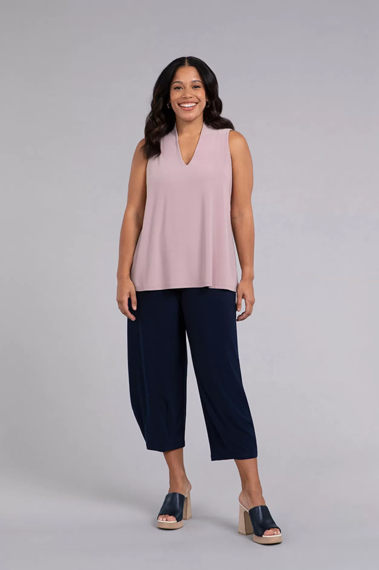 Women Sympli Deep V Trapeze Tank