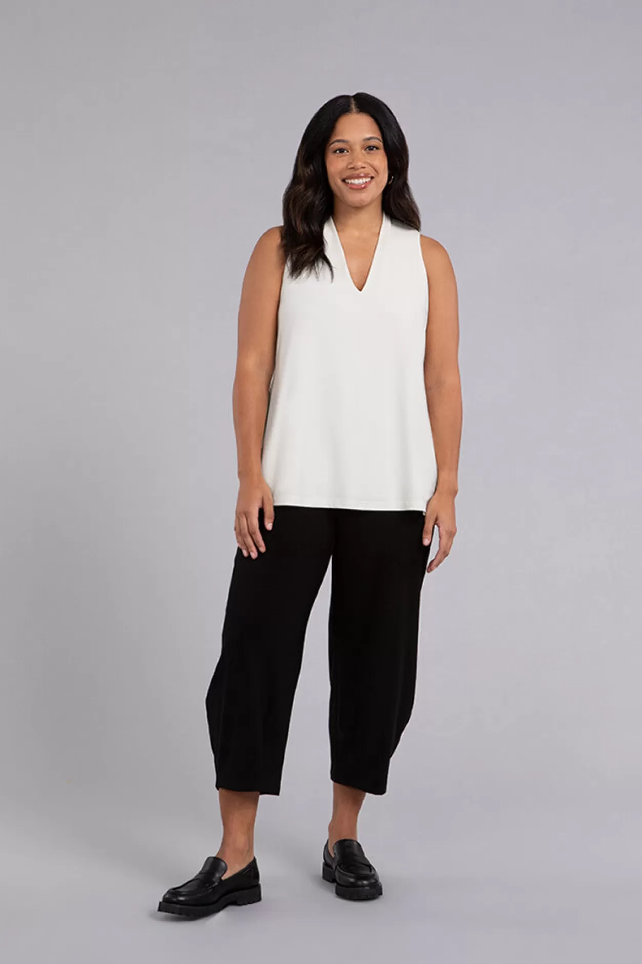 Women Sympli Deep V Trapeze Tank