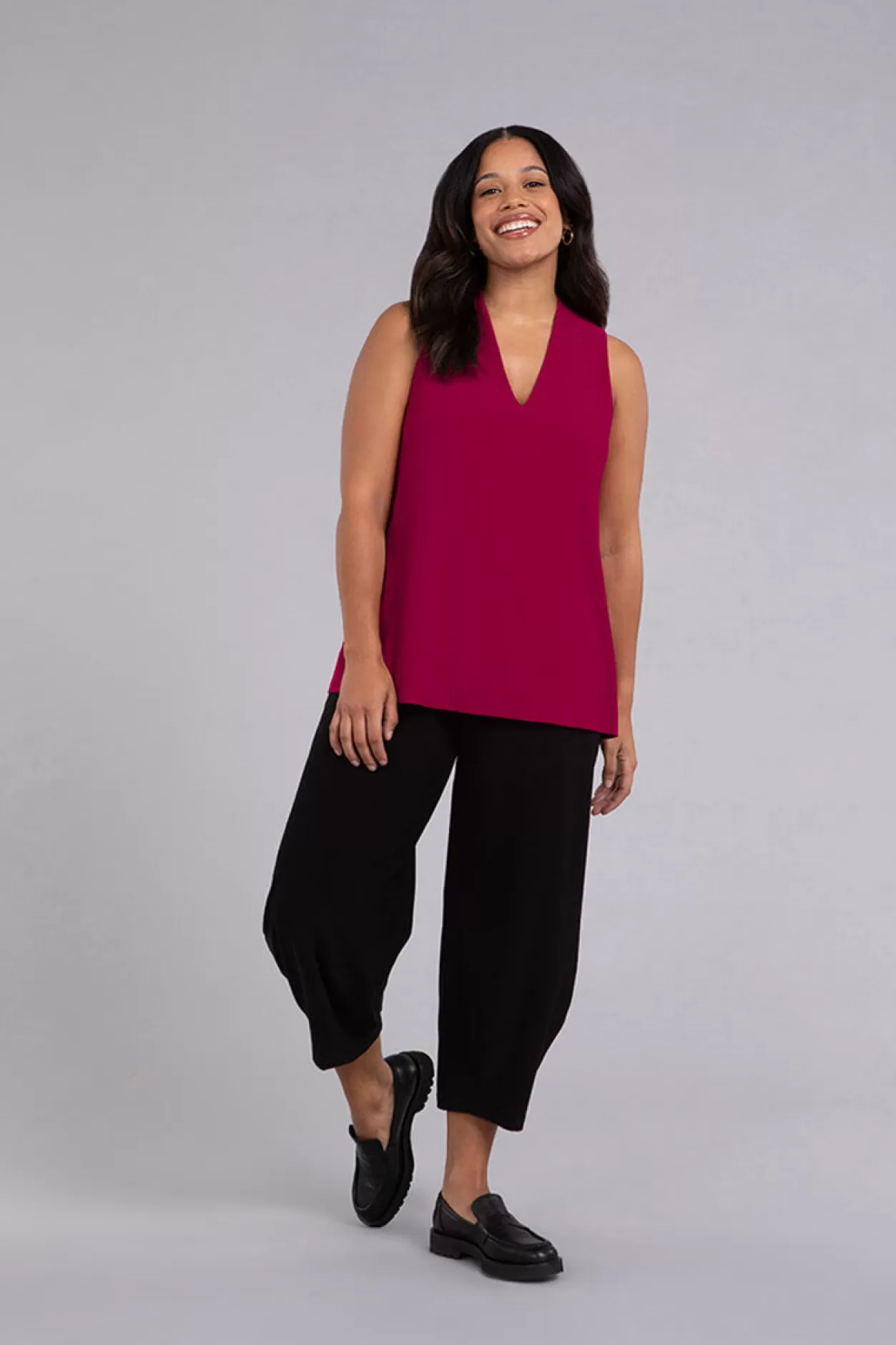 Women Sympli Deep V Trapeze Tank