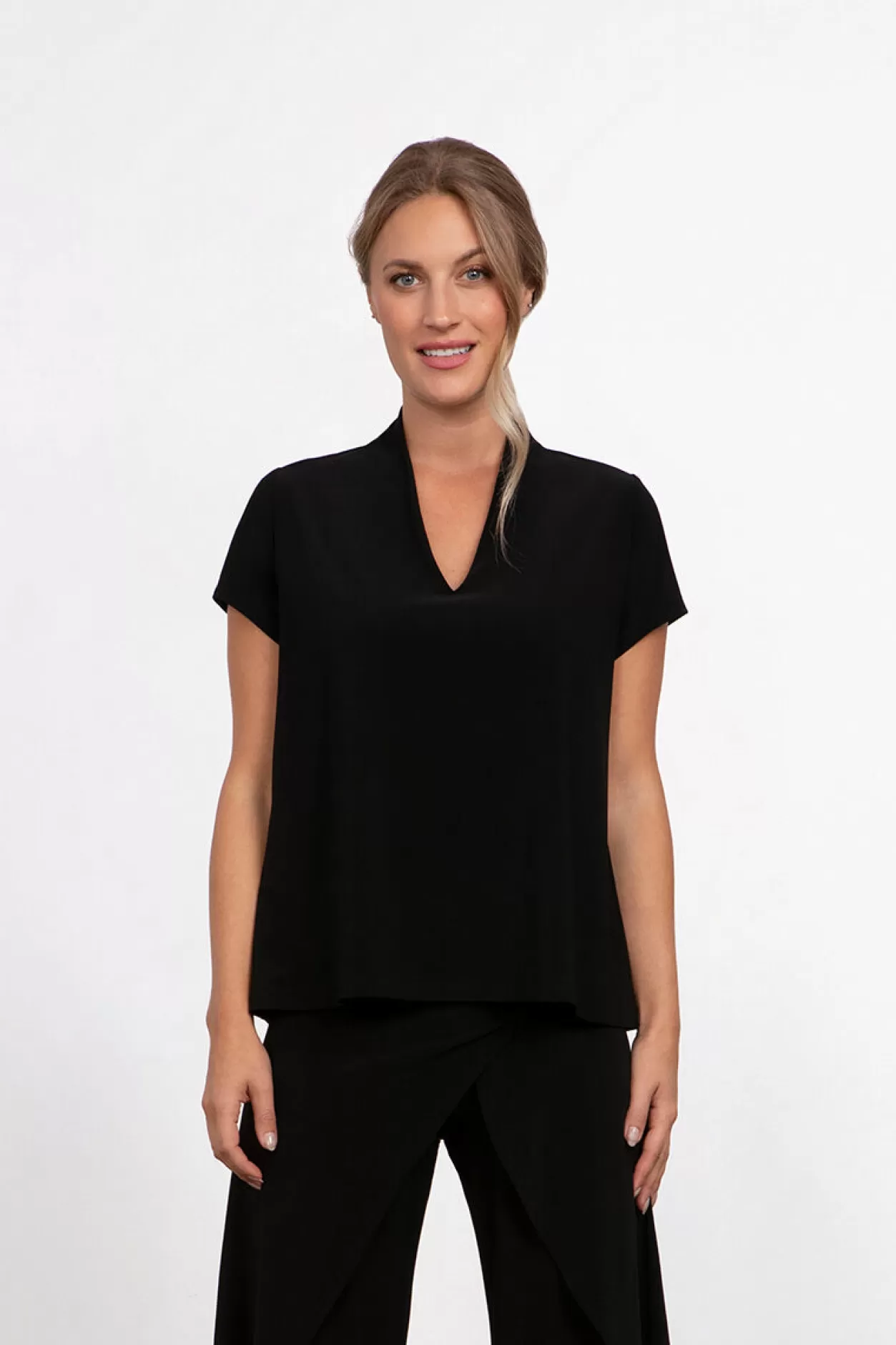 Women Sympli Deep V Trapeze Top