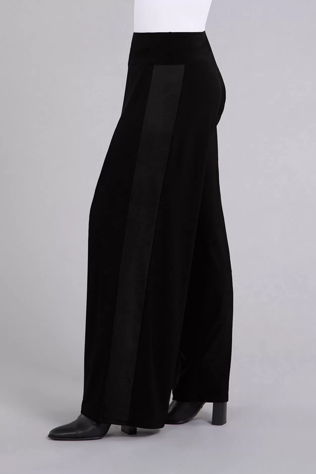 Women Sympli Mix Wide Leg Trouser With Faux Suede