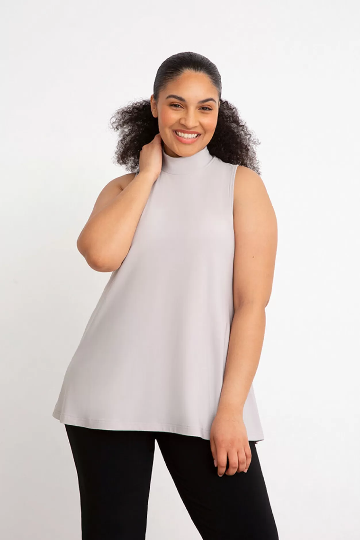 Women Sympli Mock Neck Tank