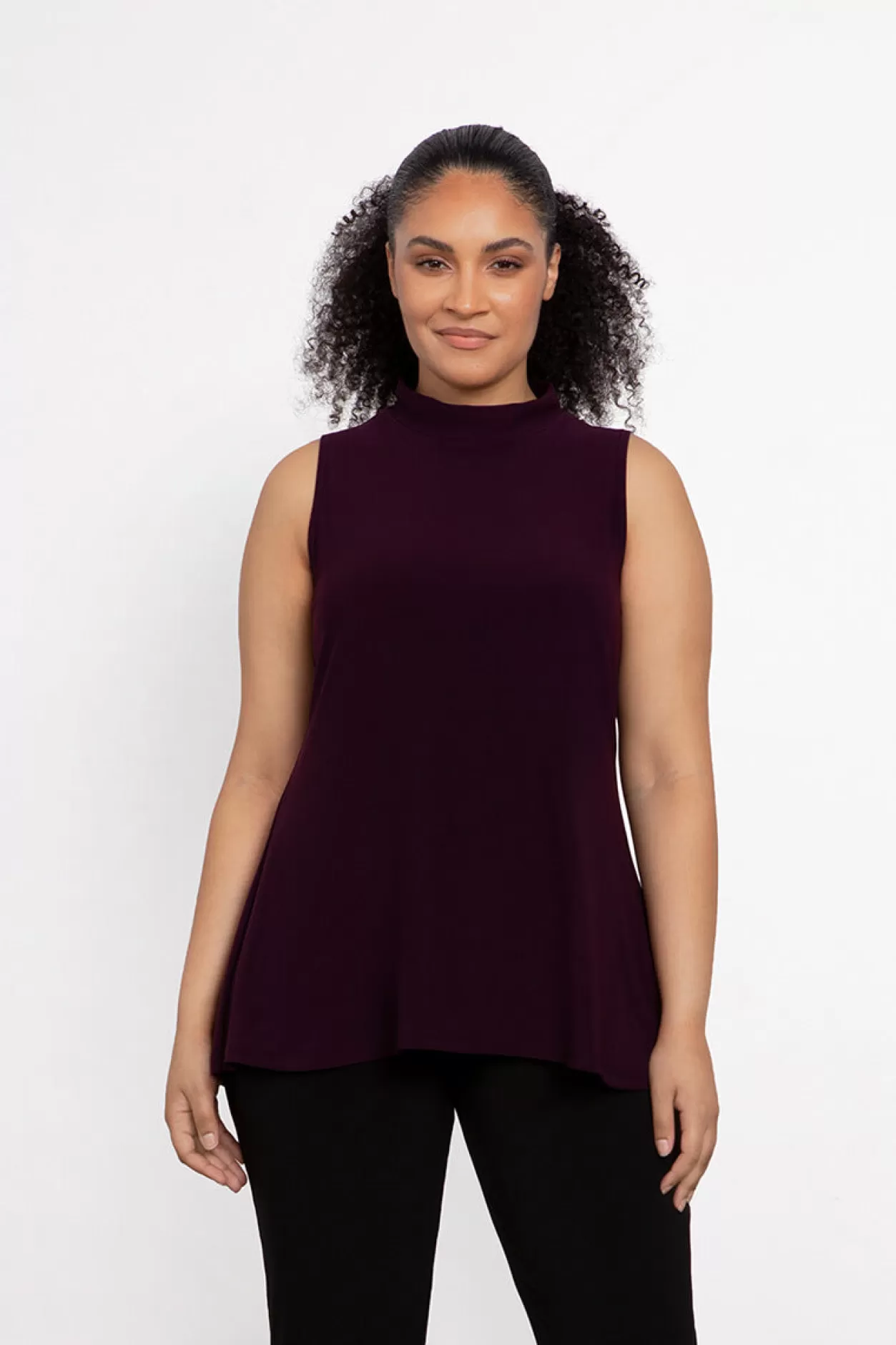 Women Sympli Mock Neck Tank