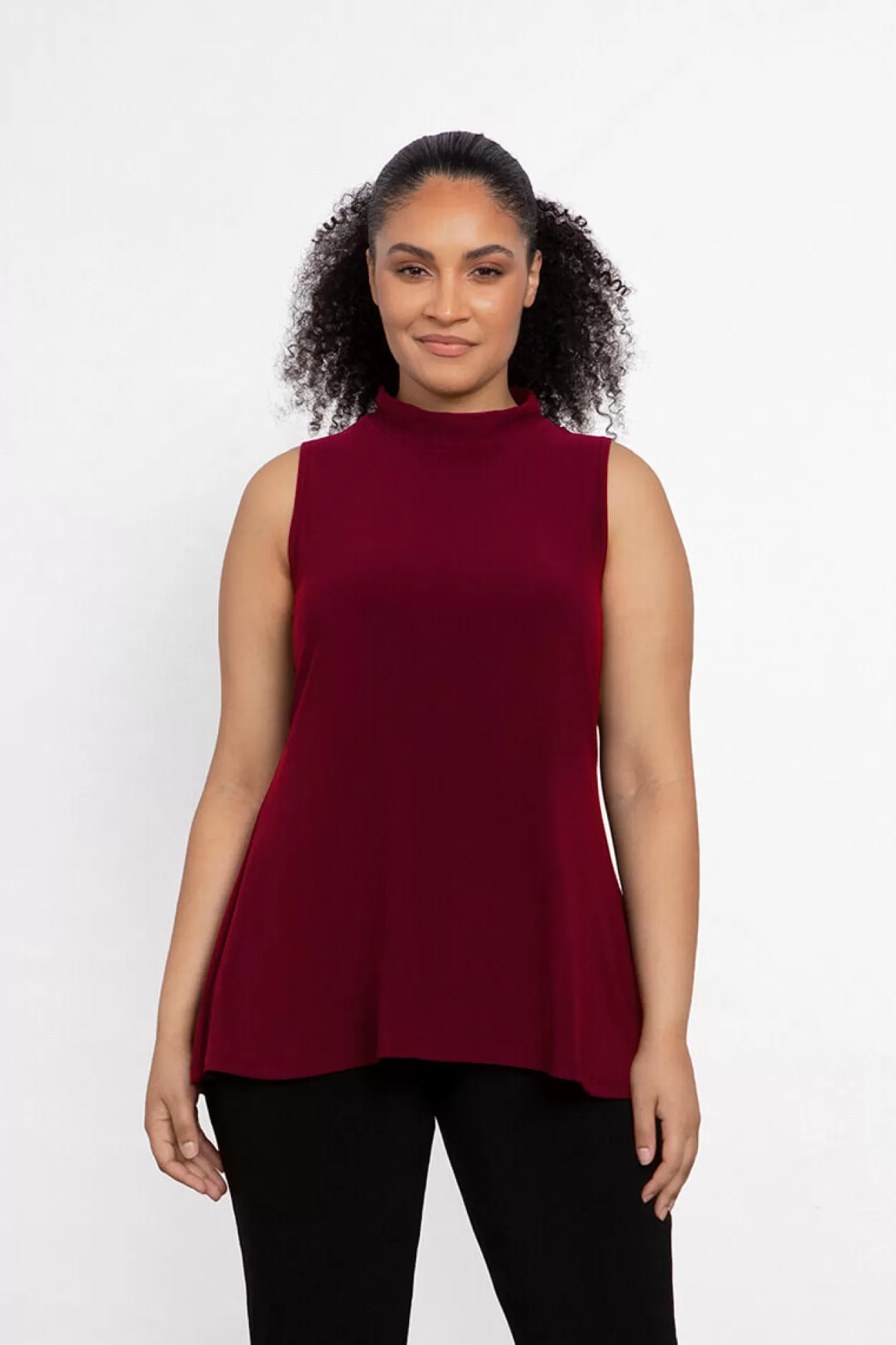 Women Sympli Mock Neck Tank