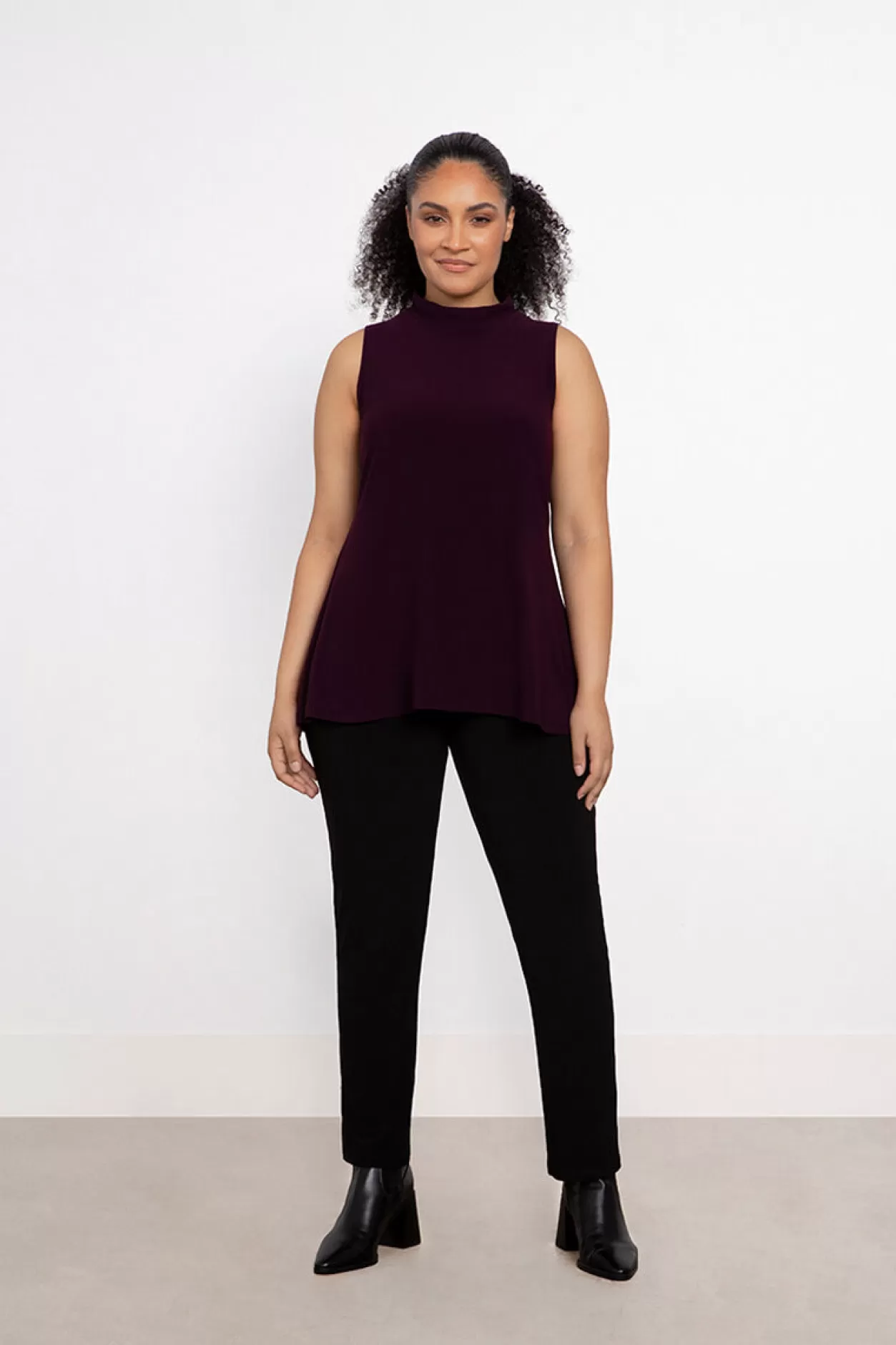 Women Sympli Mock Neck Tank