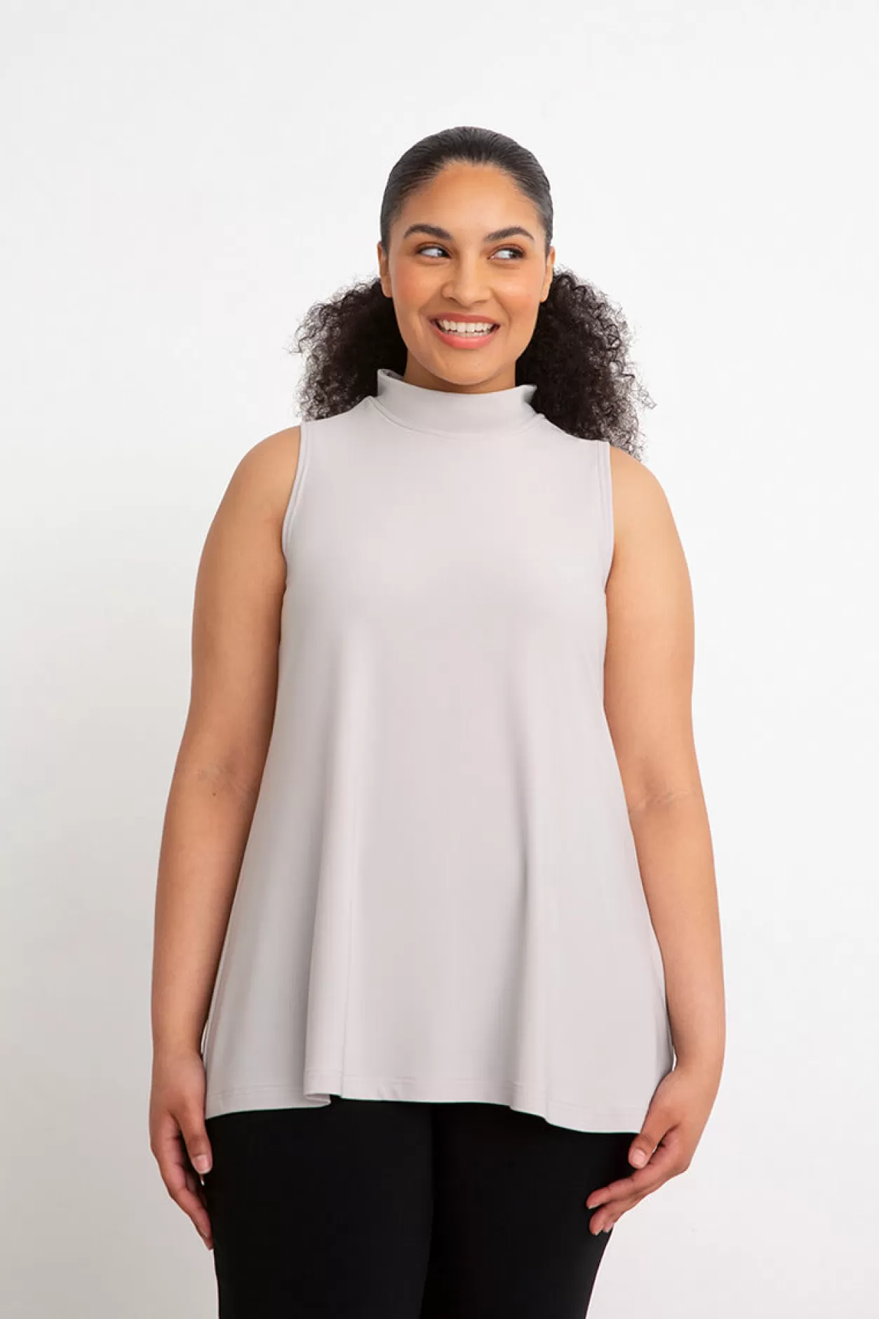 Women Sympli Mock Neck Tank