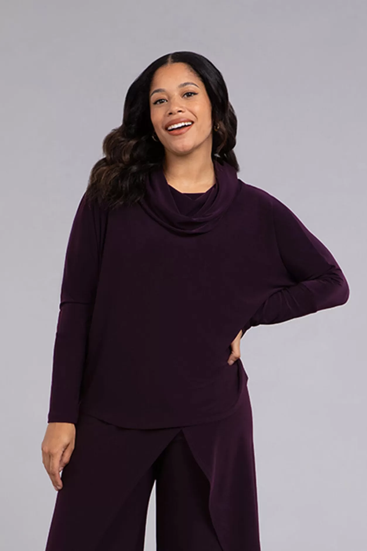 Women Sympli Nu Cinch Cowl Neck Top