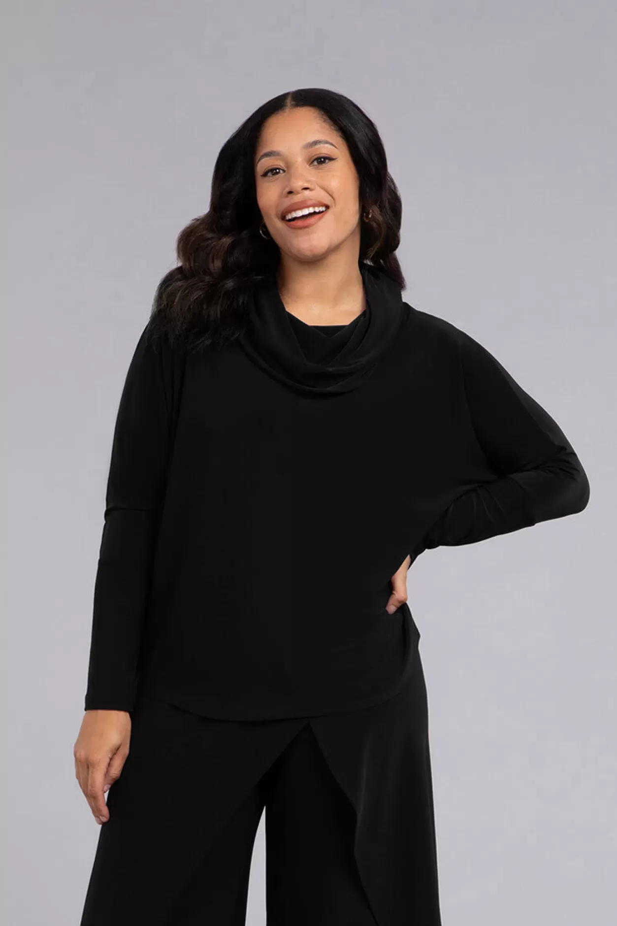 Women Sympli Nu Cinch Cowl Neck Top