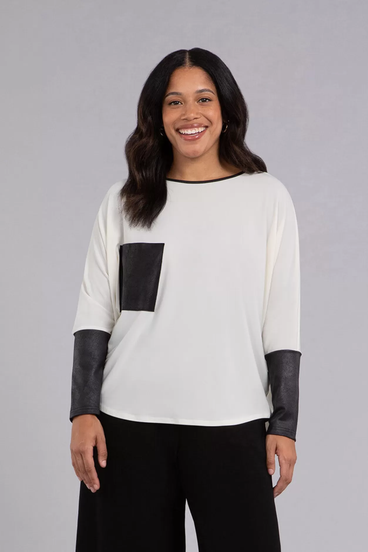 Women Sympli Nu Cinch Top With Faux Leather