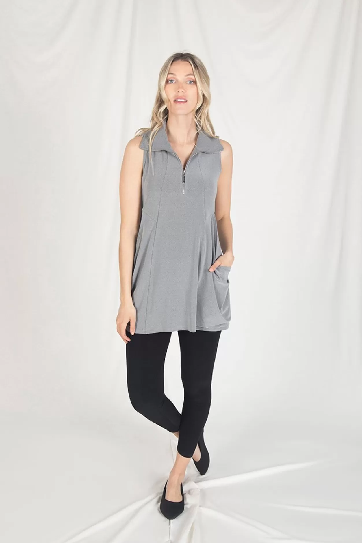 Women Sympli Sleeveless Double Take Tunic