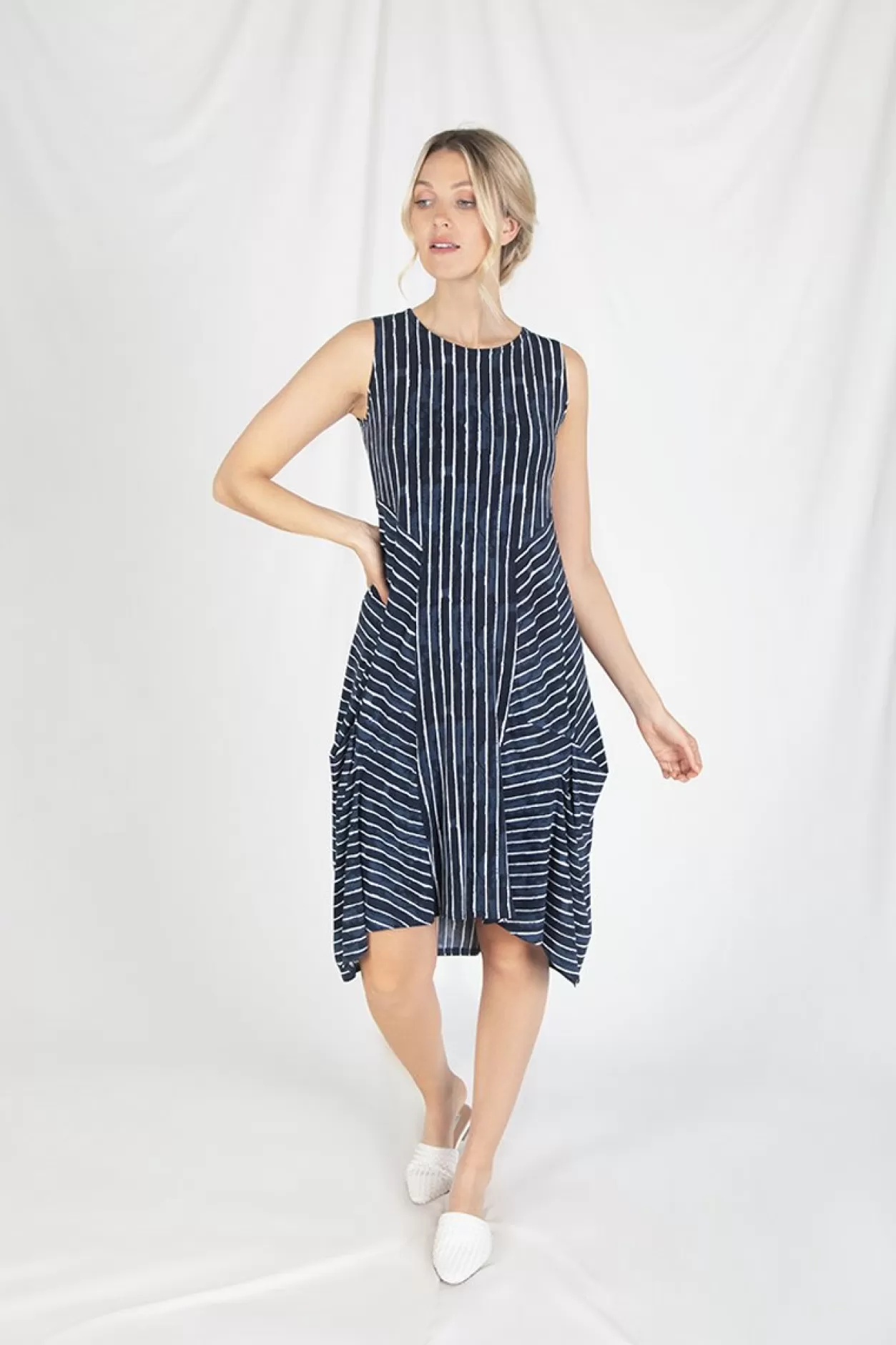 Women Sympli Sleeveless Tuck Dress