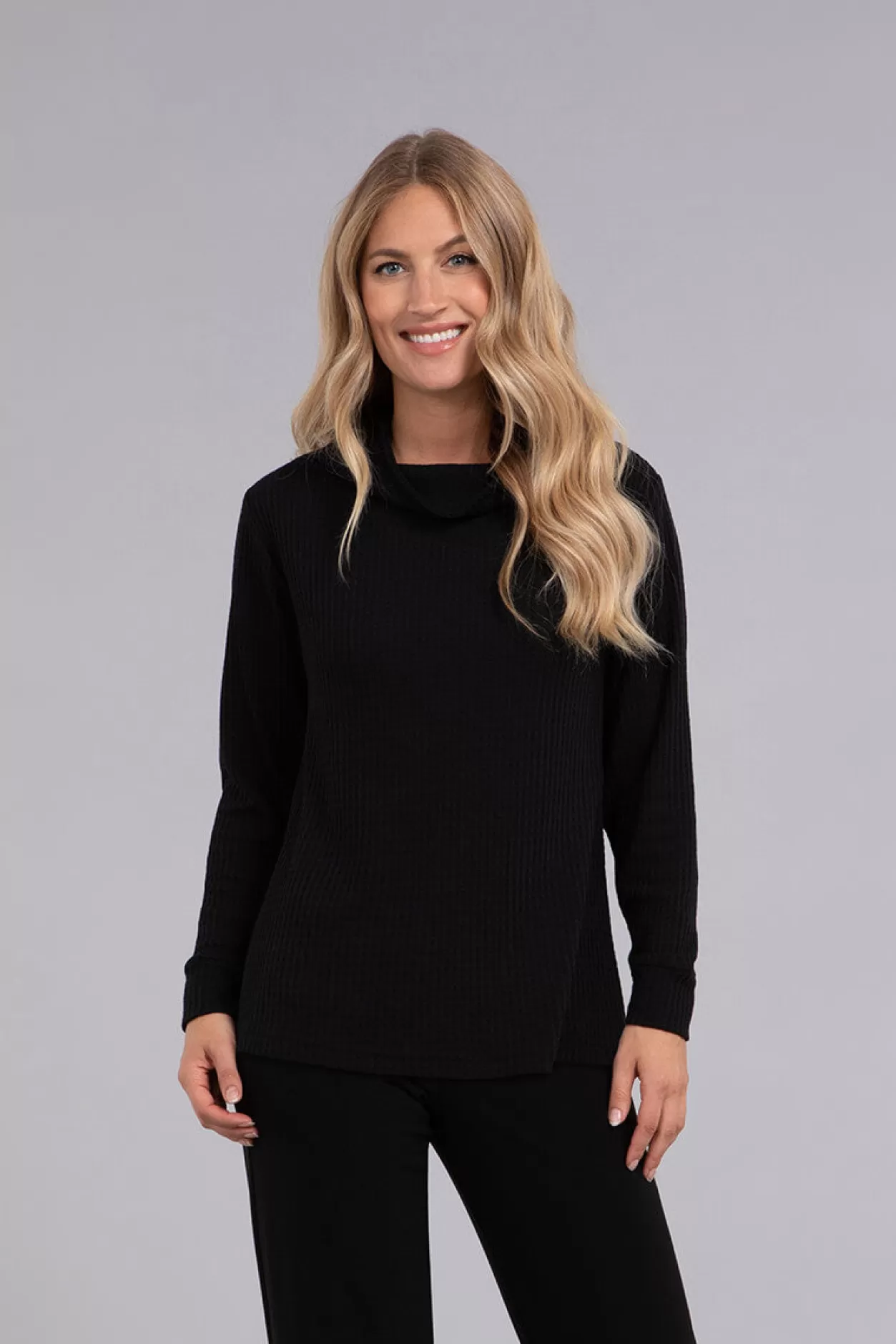 Women Sympli Slouch Neck Waffle Sweater