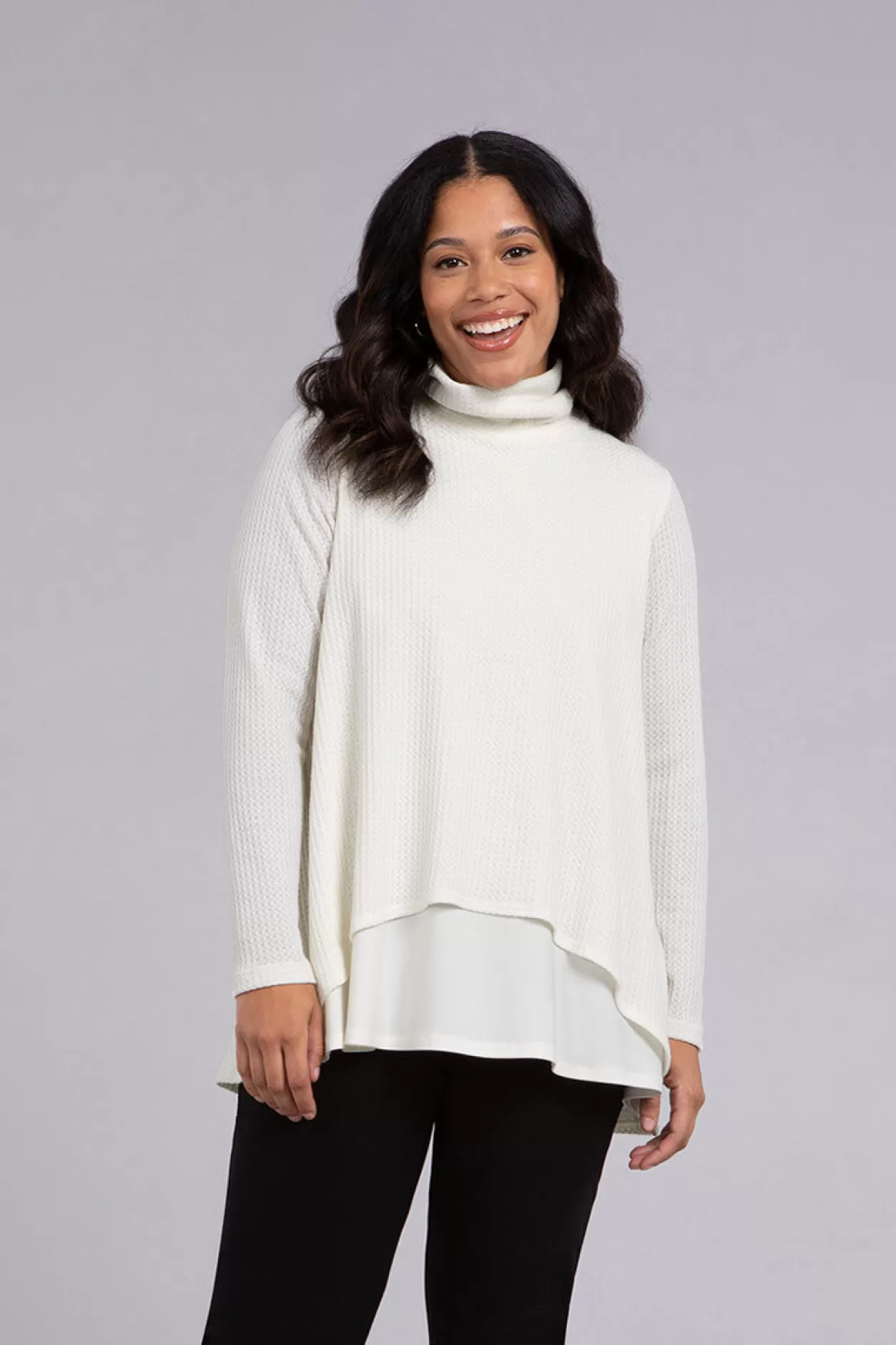 Women Sympli Split Back Waffle Sweater