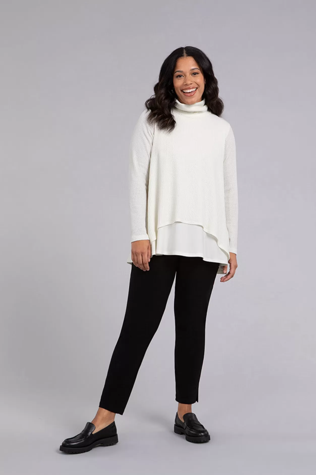 Women Sympli Split Back Waffle Sweater