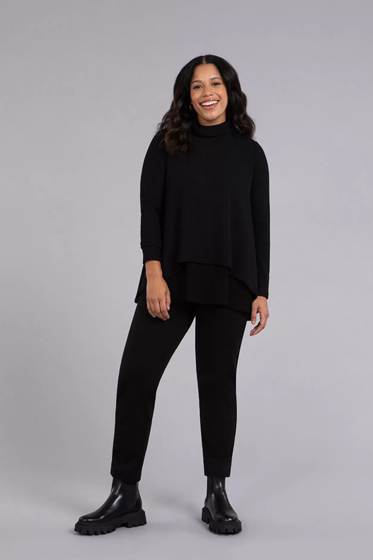 Women Sympli Split Back Waffle Sweater