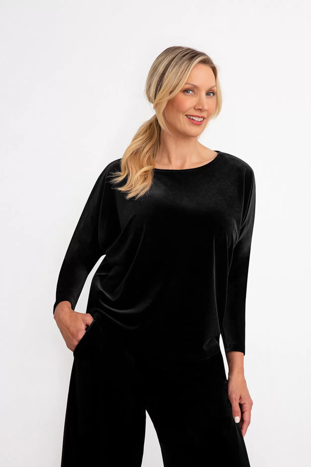 Women Sympli Velvet Nu Cinch Top