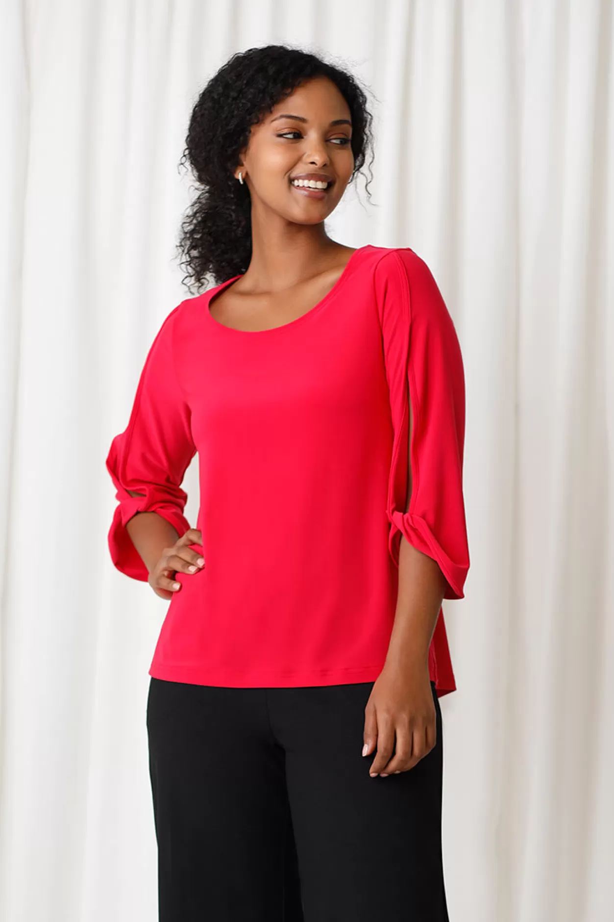 Women Sympli Wide Sleeve Twist Top